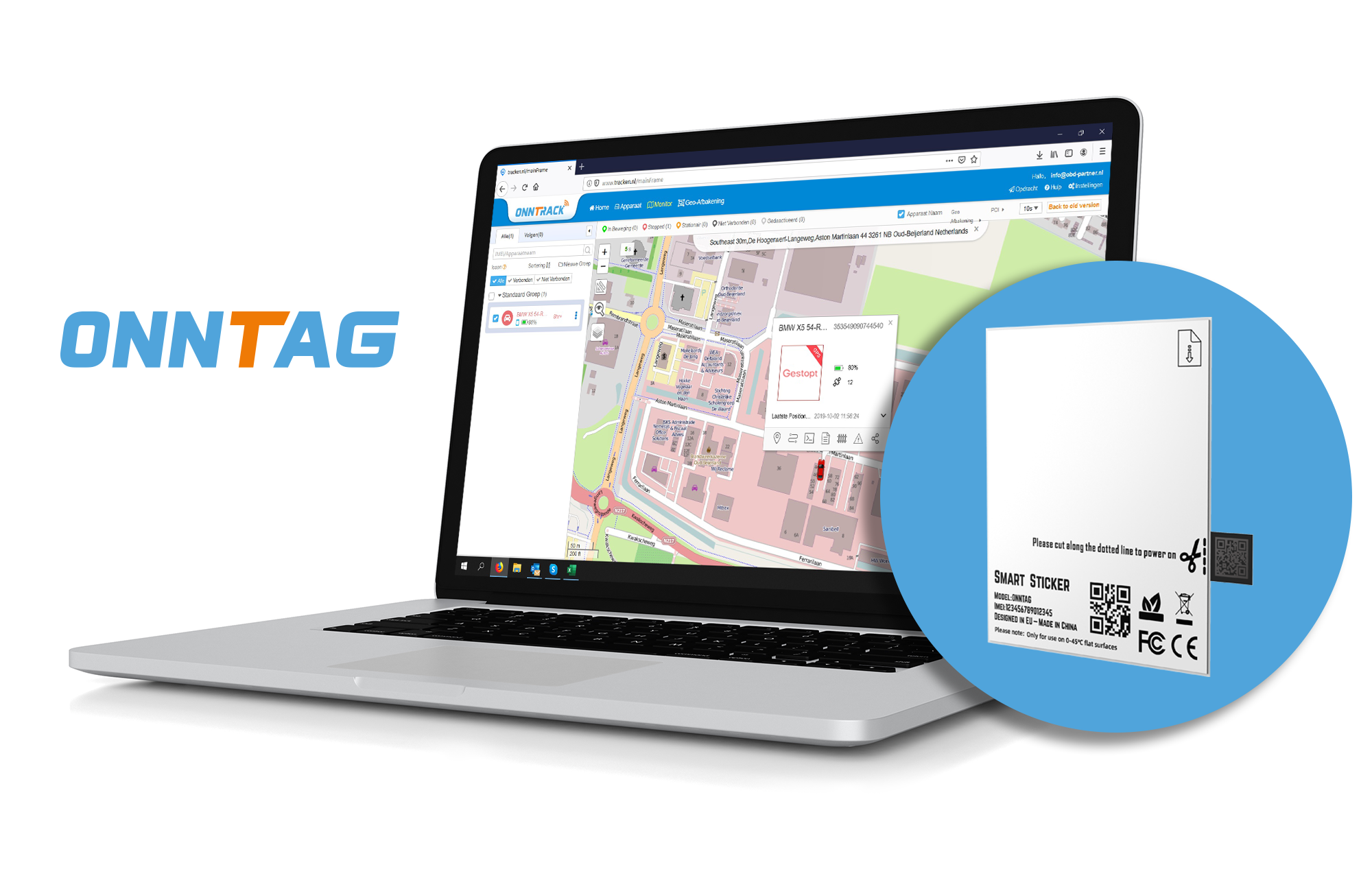 Onntag GPS Sticker- Ultradunne GPS Tracker sticker 5-pack - Afbeelding 4